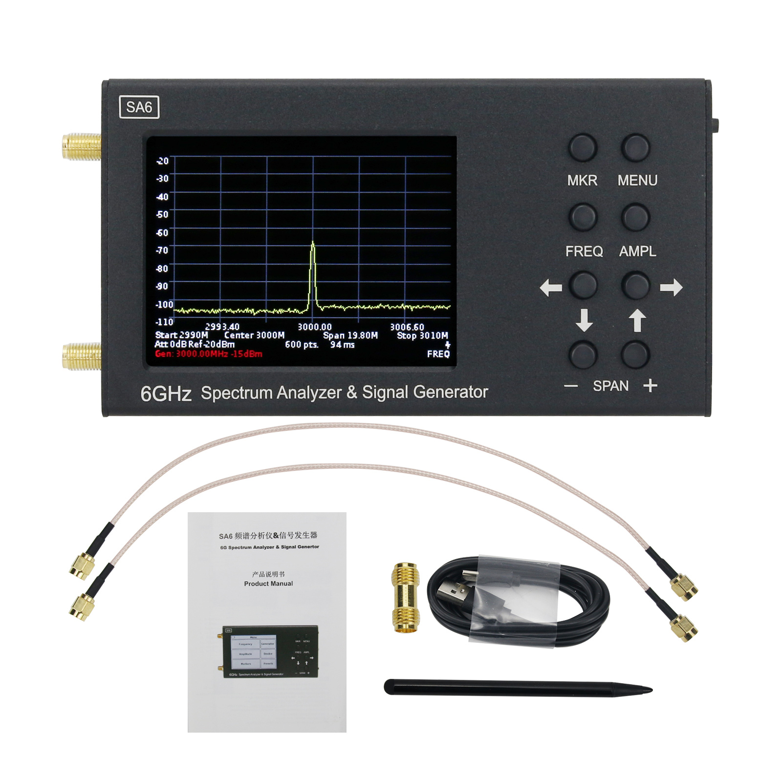 SA6 6 جيجا هرتز محلل الطيف إشا - مراجعة Signal Generator Spectrum Analyzer وسعره